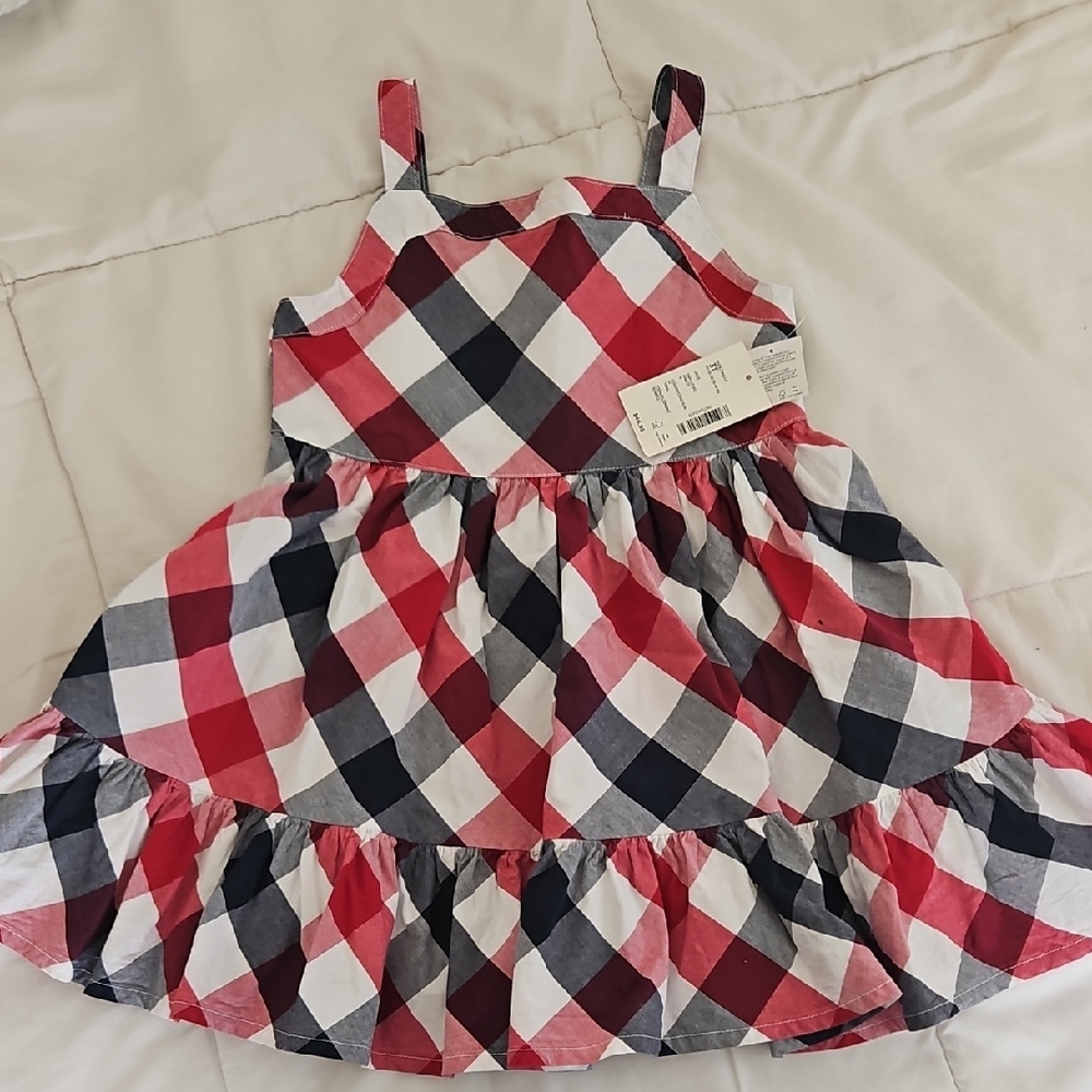 Gymboree Red and Navy Blue Plaid Kids Dress